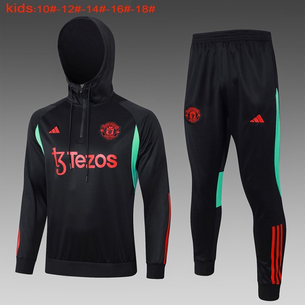 Kinder Hoodies Manchester United 2024-25 Schwarz Rote